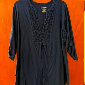 Lane Bryant faded blue half sleeve shirt